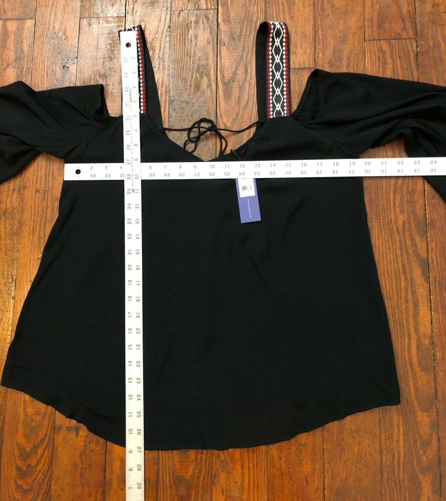New Rebecca Minkoff Womens Open Shoulder Top Black Viscose Rayon Medium