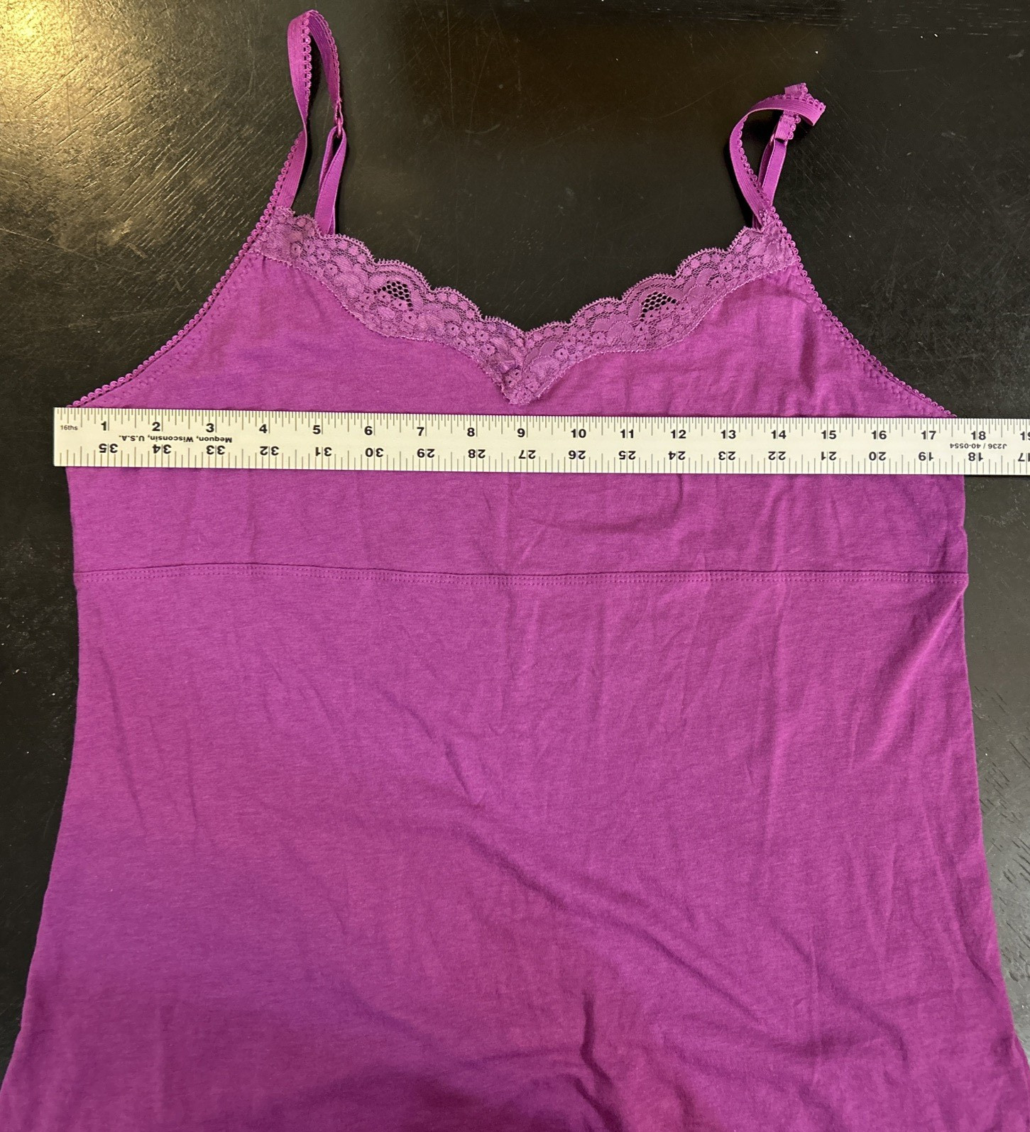 Elle Women Y2K Lace Trim Must Have Preppy Cami Size Large Purple 90s Classic