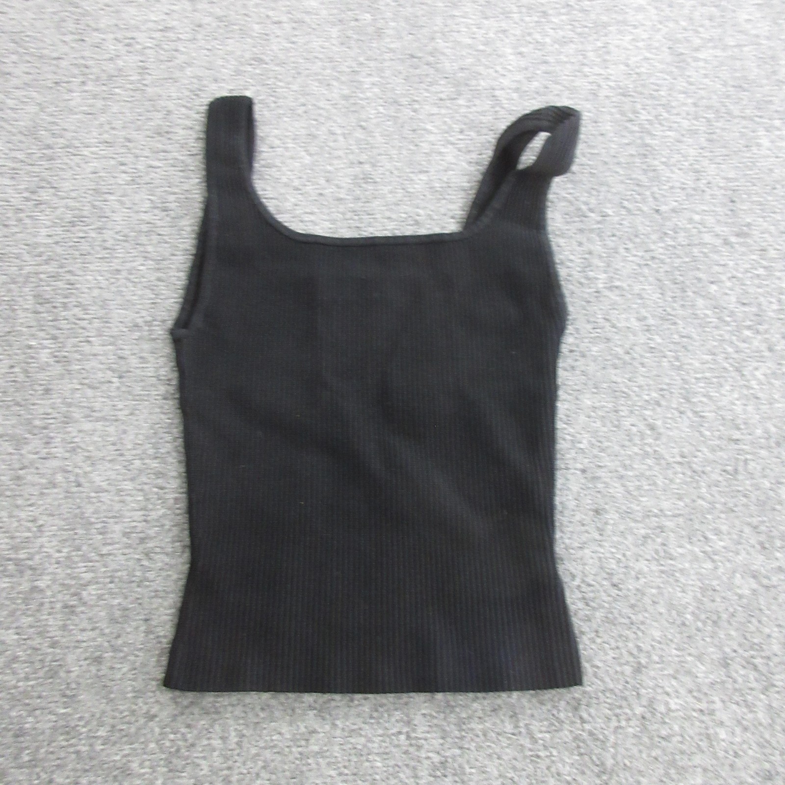 Babaton Sculpt Knit Tank Top Womens 2XS Black Square Neck Ribbed Stretch Basic