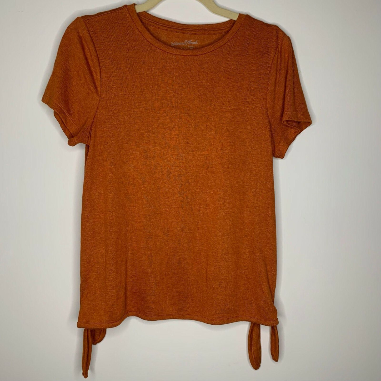 Universal Thread Spice Orange Basic Side Tie Tee Small