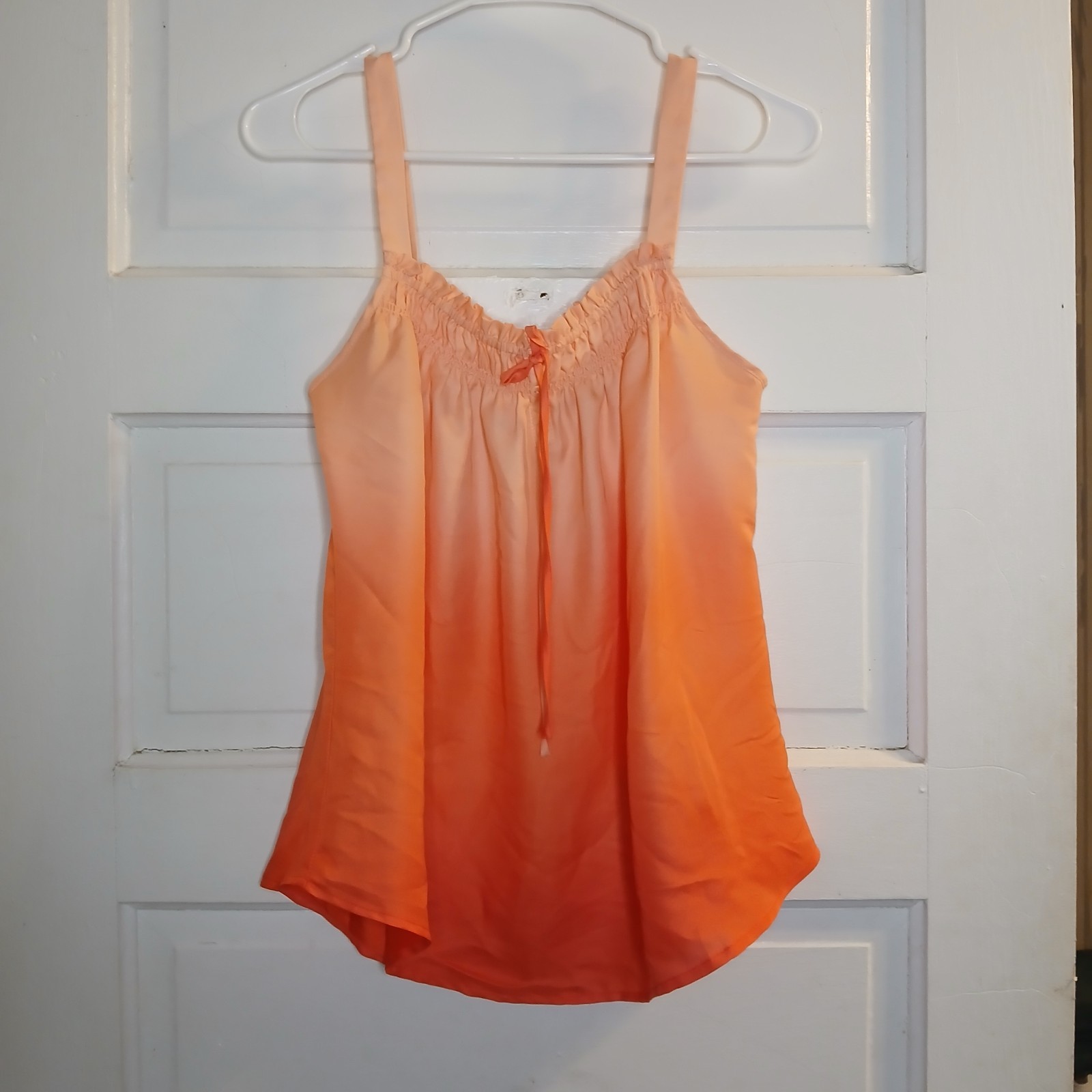 LC Lauren Conrad Ombre Tank Top Blouse Small Peach Orange Adjustable Strap Cami