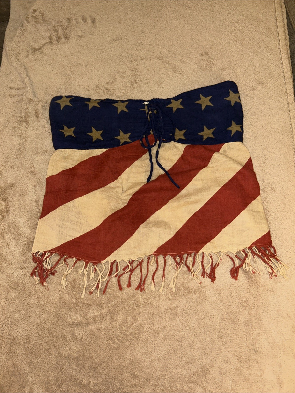 hippie laundry Halter patriotic Top-Fringe-Size XL 100% Cotton