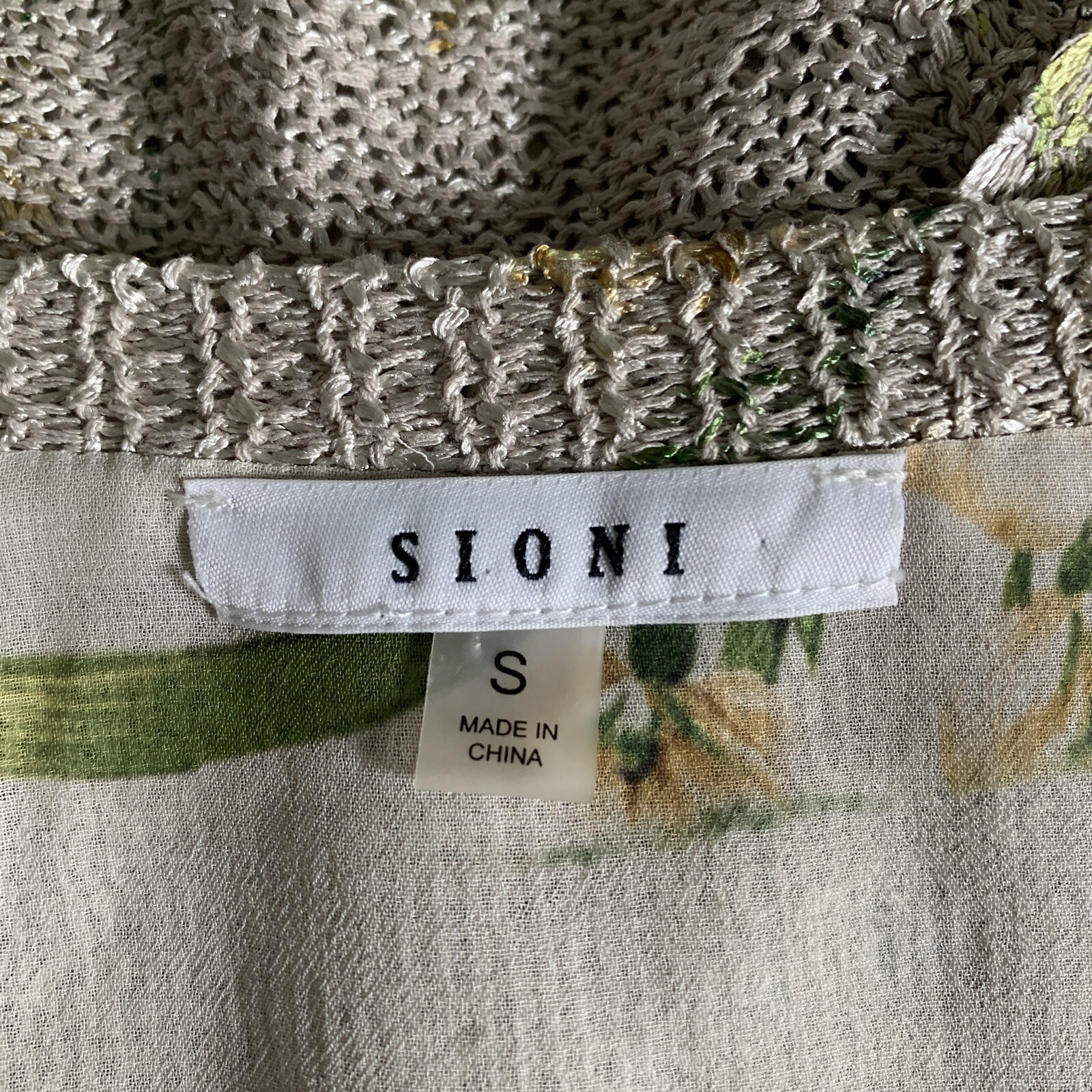 Sioni Sweater Top Womens Small Multicolor Artsy Print Layered Pullover Blouse