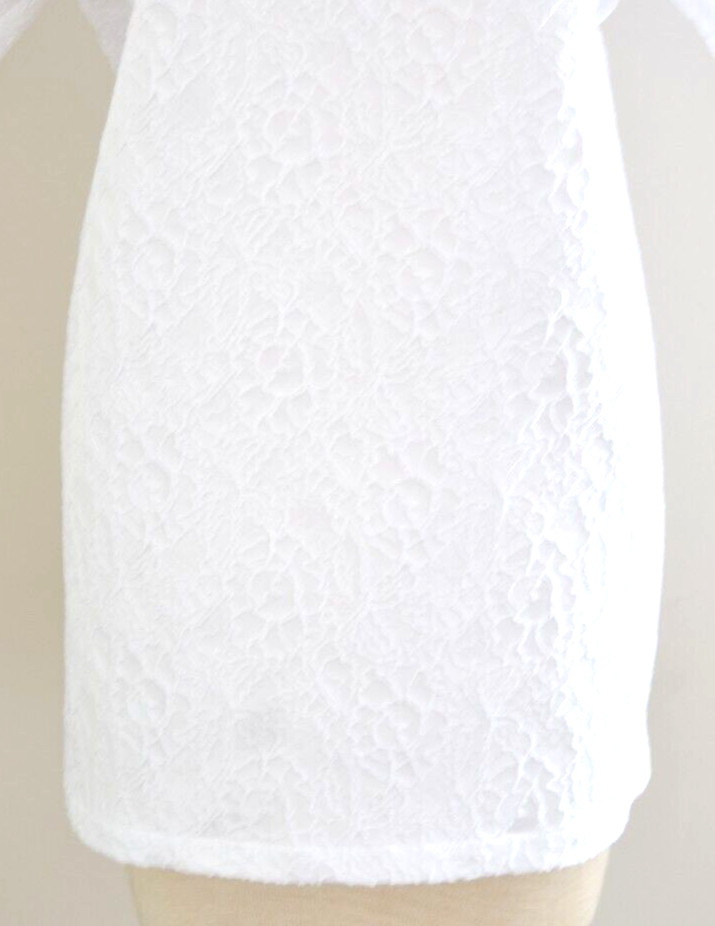 GIVENCHY WHITE BROCADE SHORT SLEEVES BACK ZIPPER SIZE 42