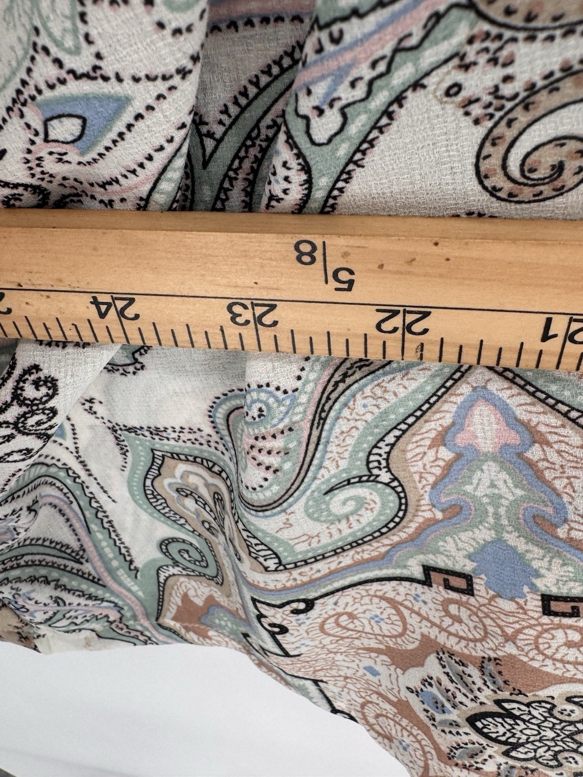 I Love Wrap Top Size Small Medium Paisley Print Long Sleeve Pastel Bohemian Chic