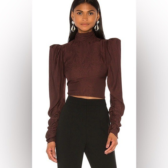 L’ACADEMIE The Basil Top in Burgundy Size M