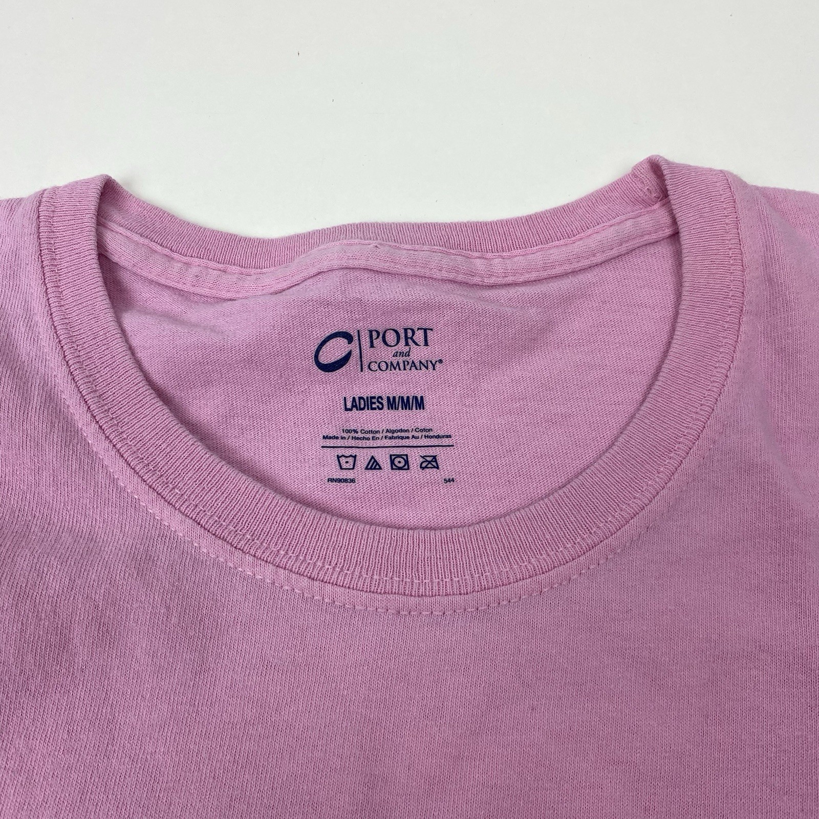 Port & Company Pug Dog Lovers Womans M Medium Pink Graphic Long Sleeve T Shirt