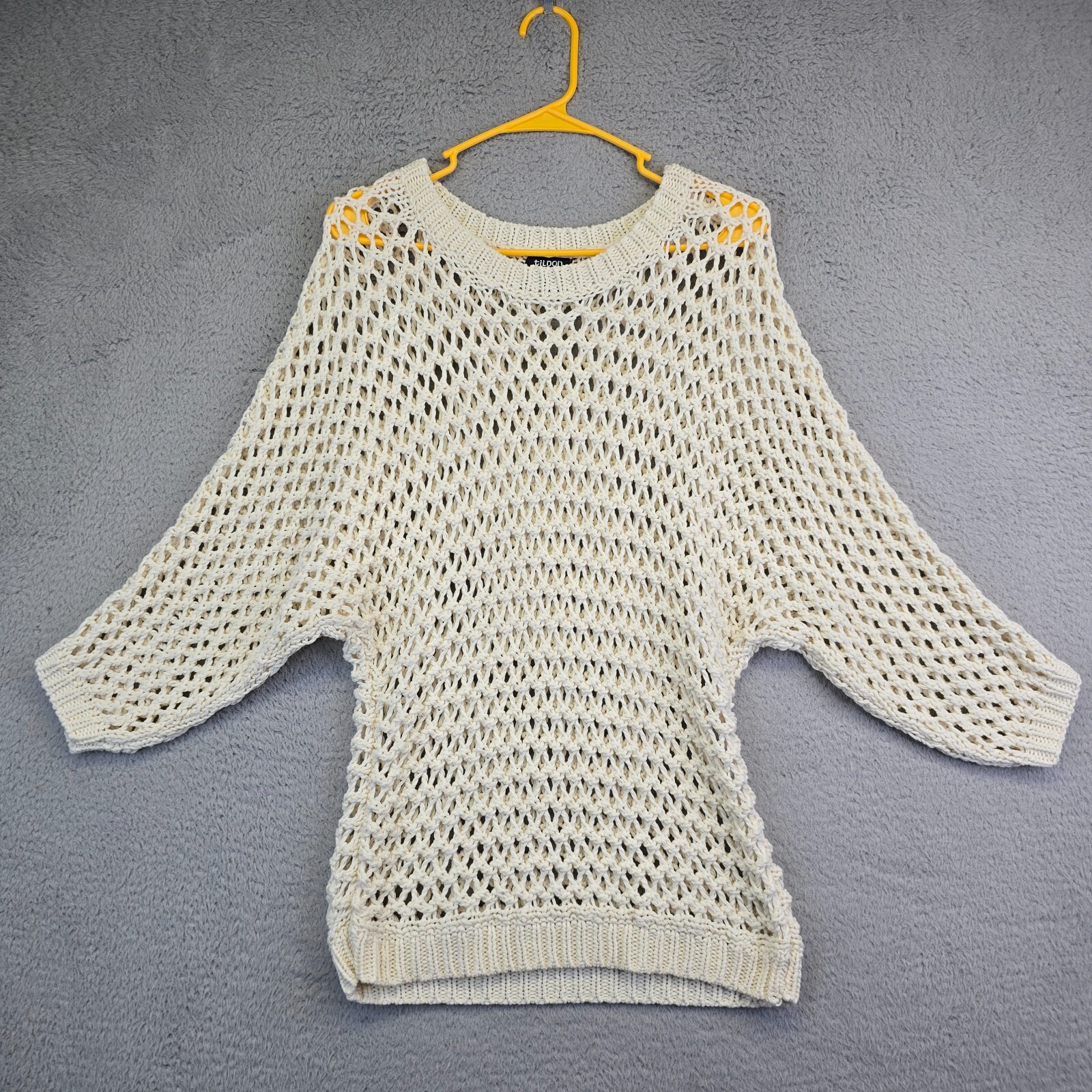 Tildon Crochet Top Womens M Knit Pullover Coastal Grandma Resort Beachy Festival