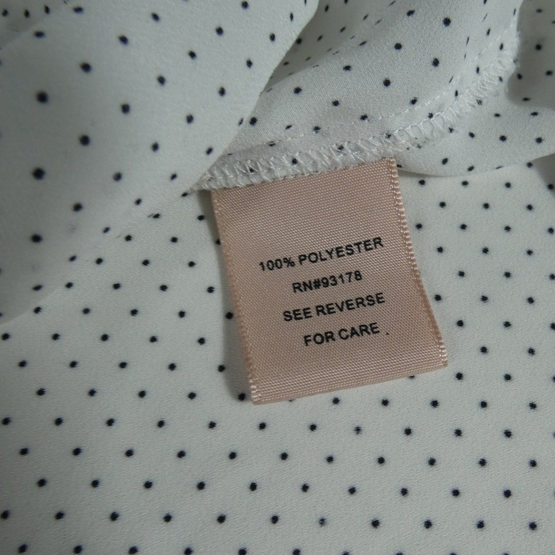 Philosophy Small Polka Dot Cuffed Short Sleeves V-Neckline Lightweight