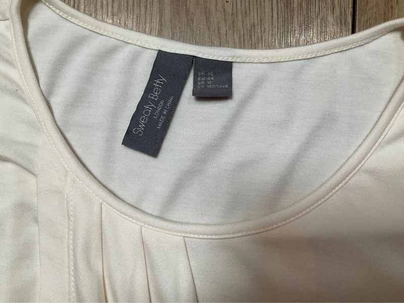 Sweaty Betty tori crossover long sleeve cream top women’s size XL eu 44 vgc #V10