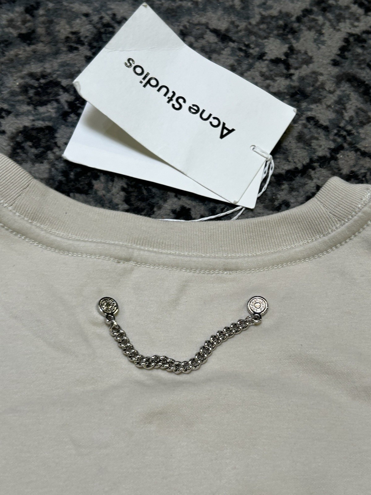 Size S – Acne Studios Graphic Tank Top – Beige / Tan
