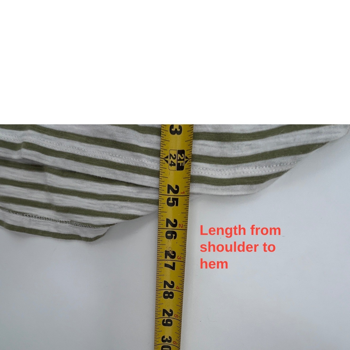 Womens Olive Green White Striped Long Sleeve Top Lace Crochet Detail Crew Neck