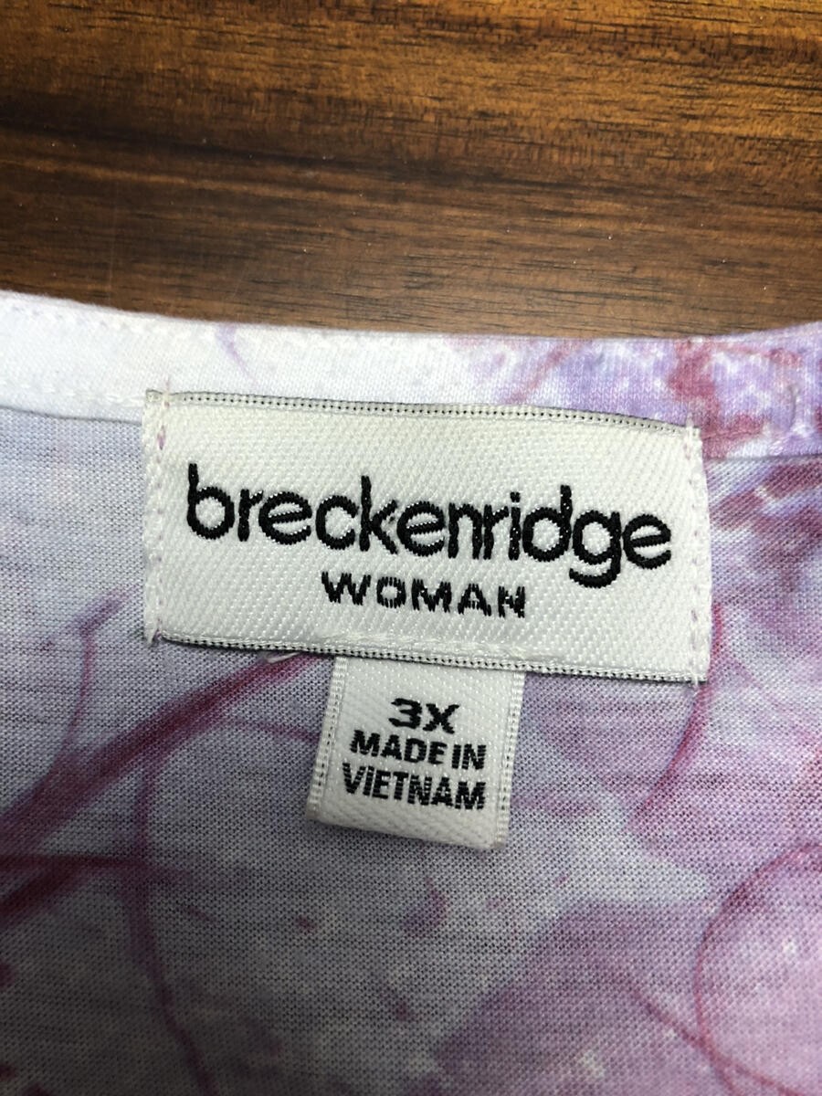 Breckenridge Woman Embellished Floral Short Sleeve Top 3X