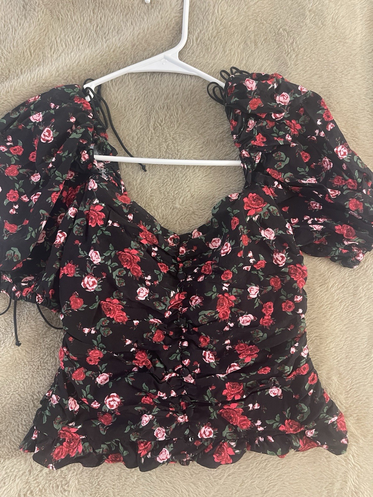 For Love & Lemons Womens Floral Bodice Corset Top Size Small Boho Y2K Retro