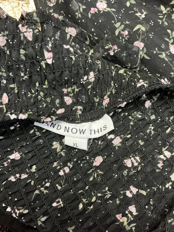 Romantic Floral Long Sleeve Blouse Women’s Size XL