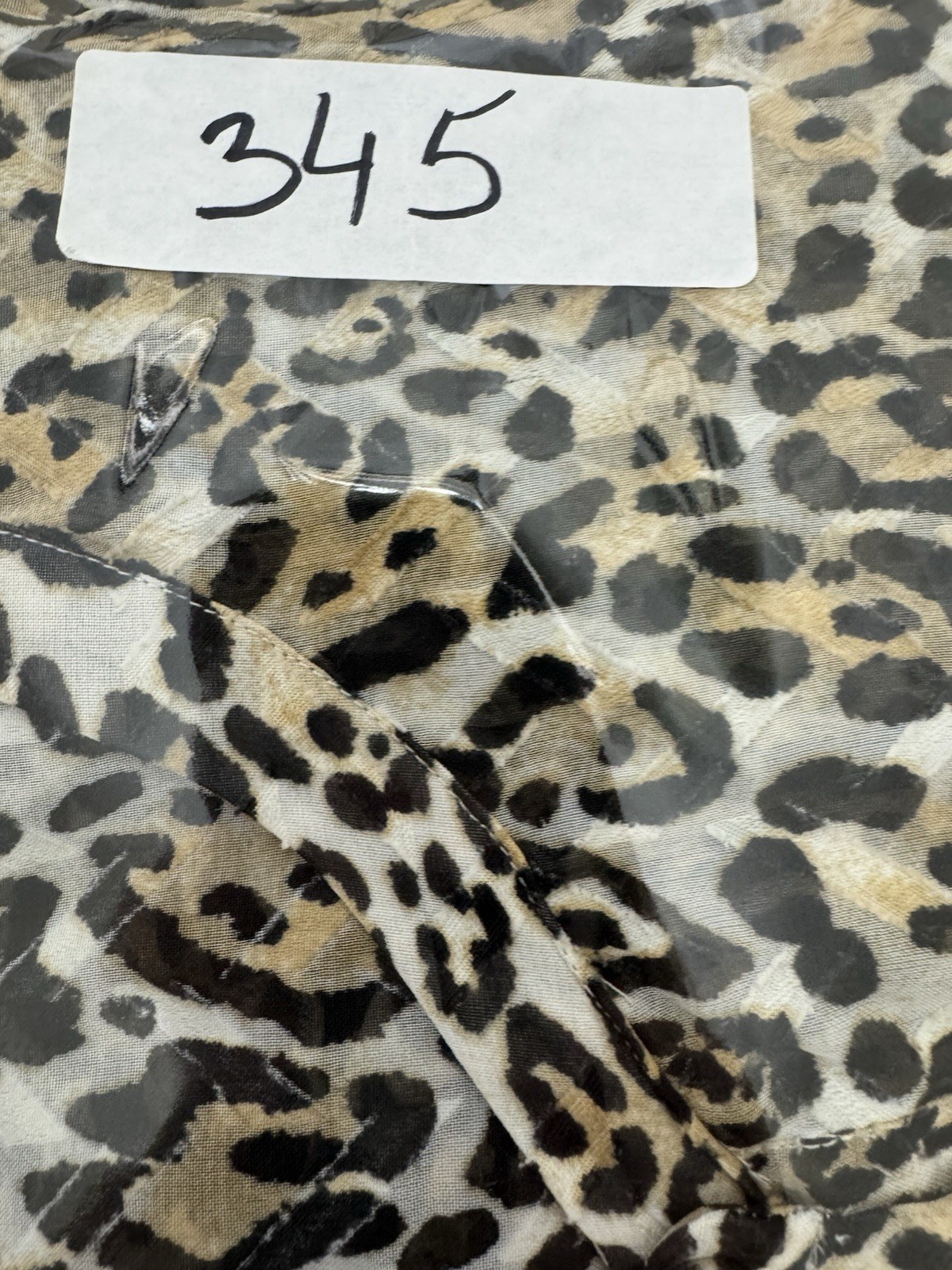 Chico’s leopard print ruffle shirt button down sheer blouse size 2 Large