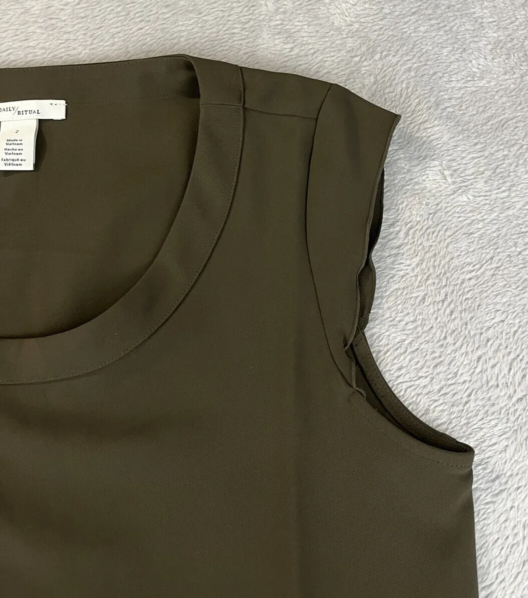 Daily Ritual womens brown sleveless blouse size 2