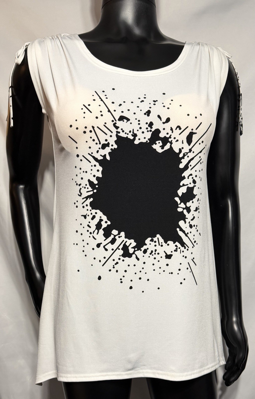 Abstract Art Tunic Patrizia Luca Milano Top Italian Designer, Chic Statement