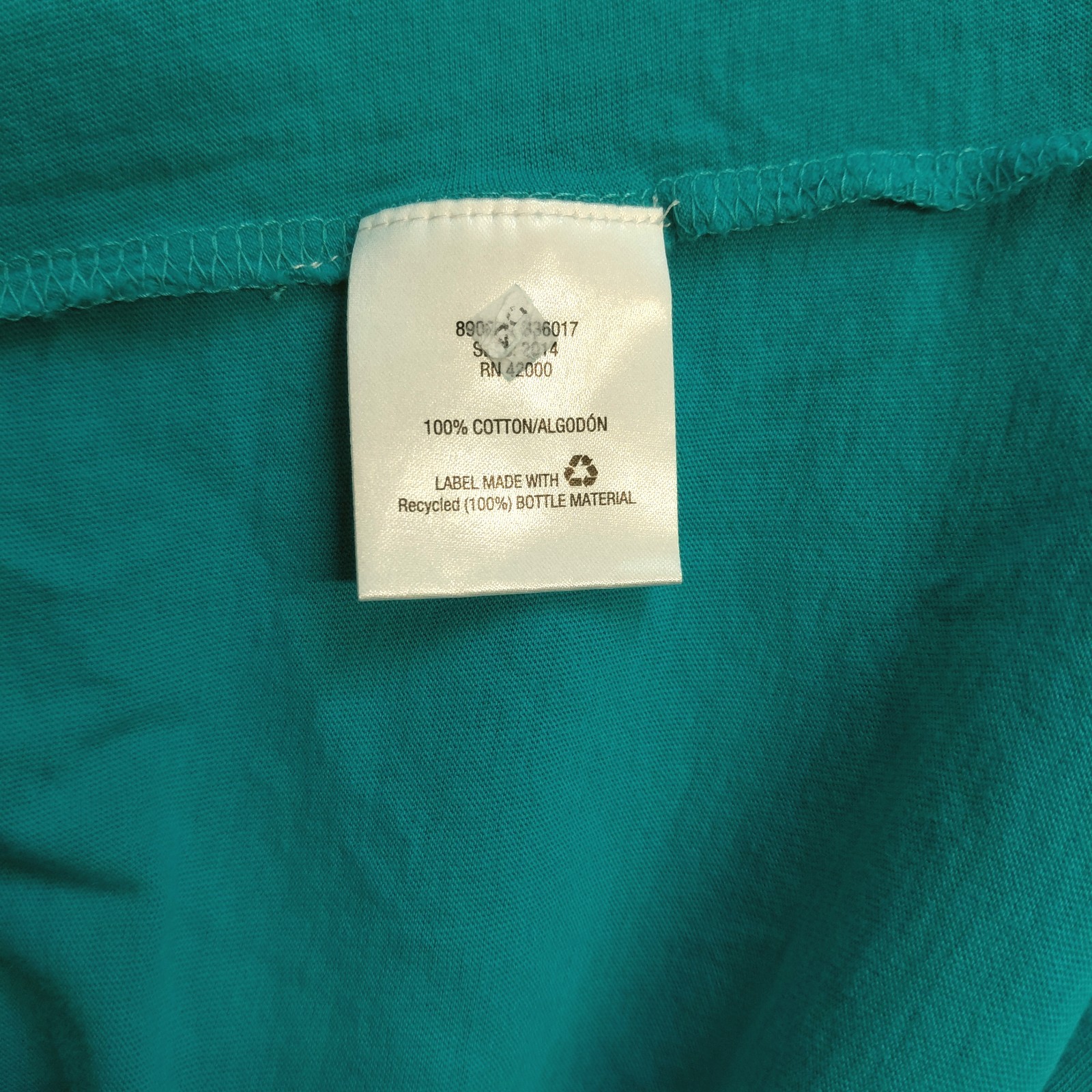 2X BASIC EDITIONS 100% COTTON STRETCH KNIT TEAL RUCHED TOP T-SHIRT NEW OLD STOCK