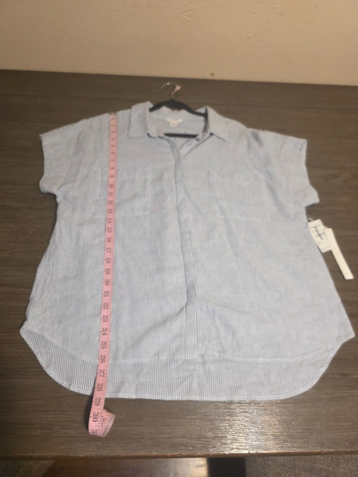 Caslon Double Pocket Linen Blend Camp Shirt NWT XL