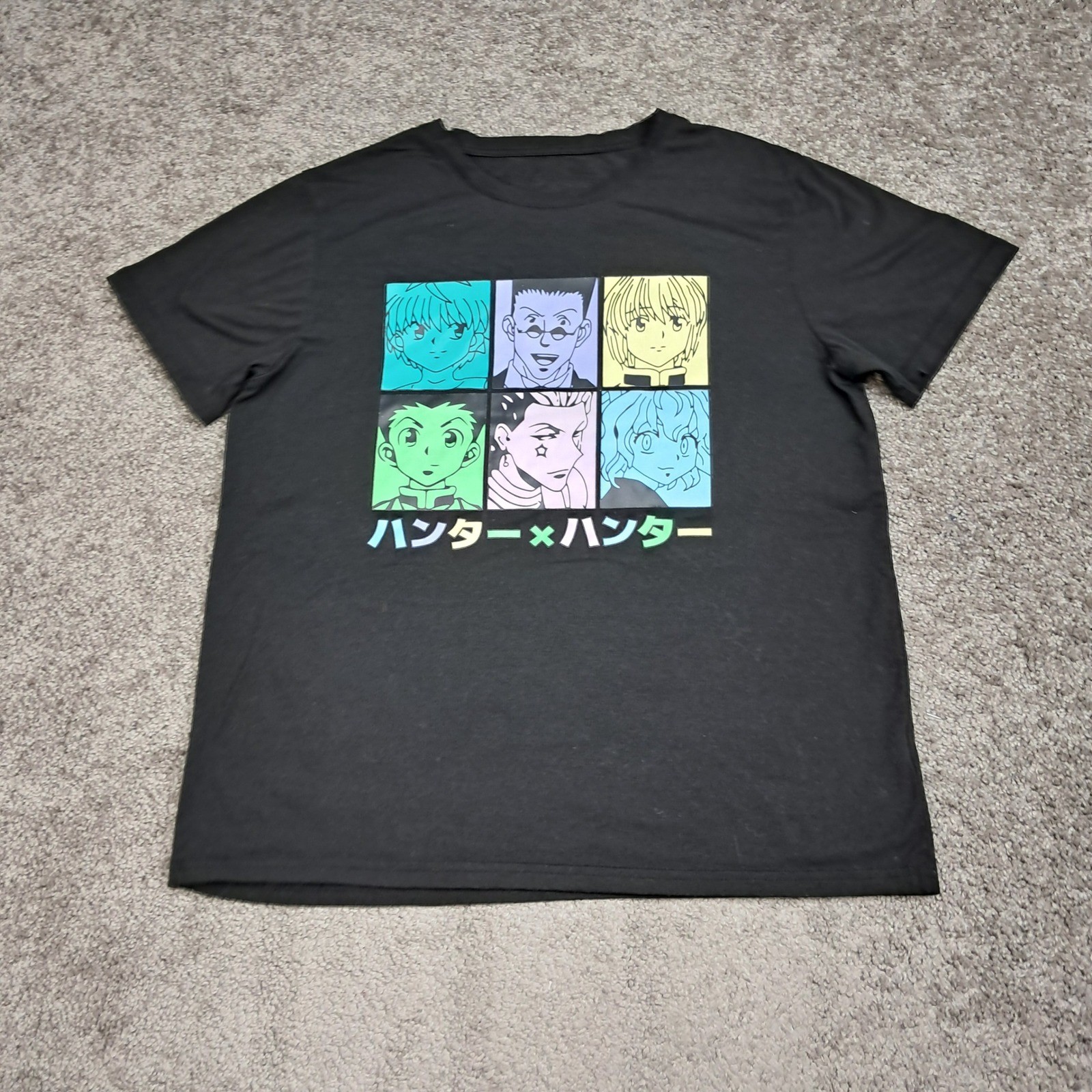 SHEIN Hunter x Hunter Graphic T-Shirt Black Womens Large Anime Manga Tee 6828