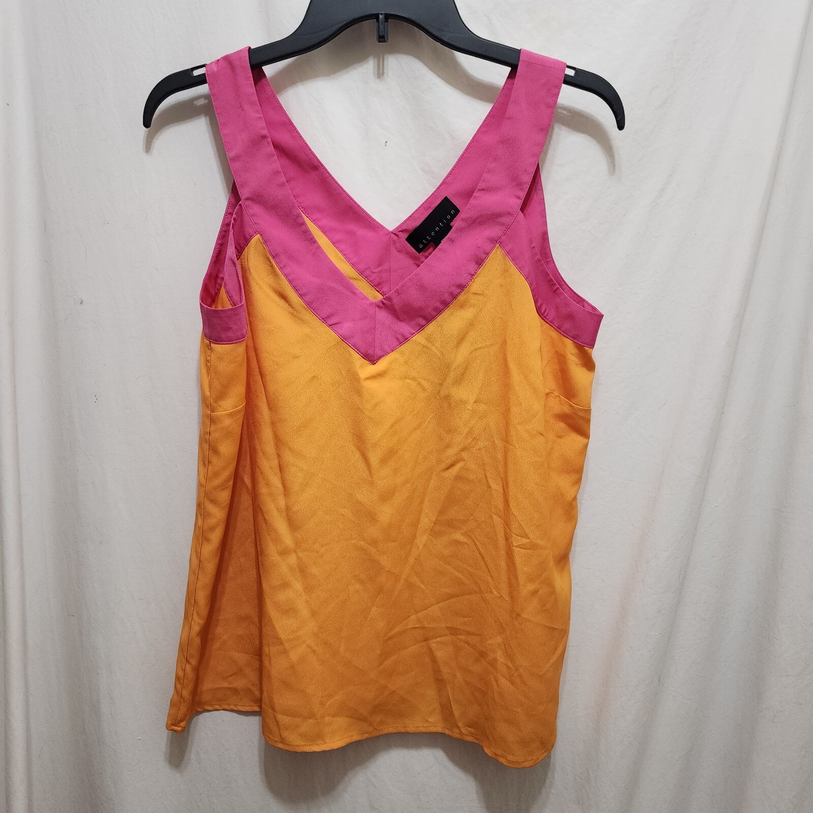 Attention Orange with Pink Trim Tank Top Size M New