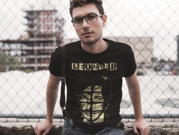 Leonard Cohen Designer T-shirt original artwork by Jared swart unisex & ladies