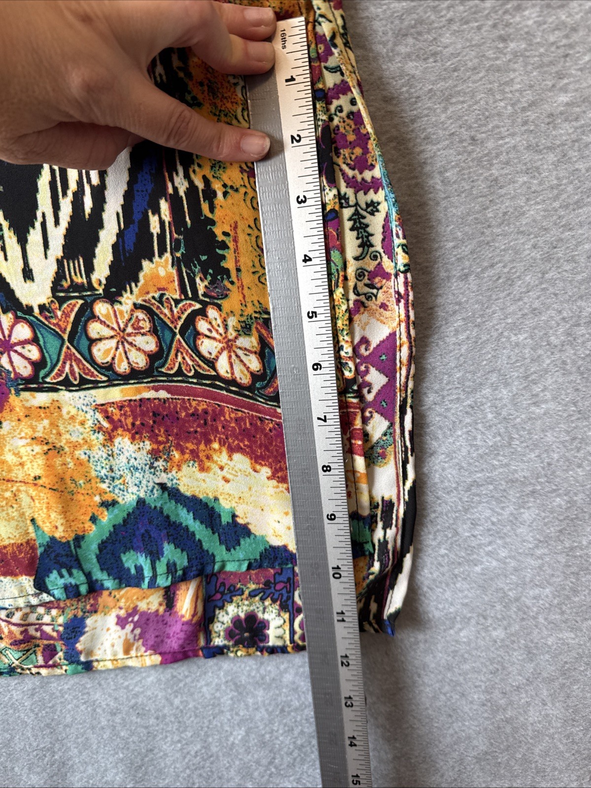 Spense Sleeveless Tunic Blouse S Patchworl Mixed Print Artsy Boho Resort 90s