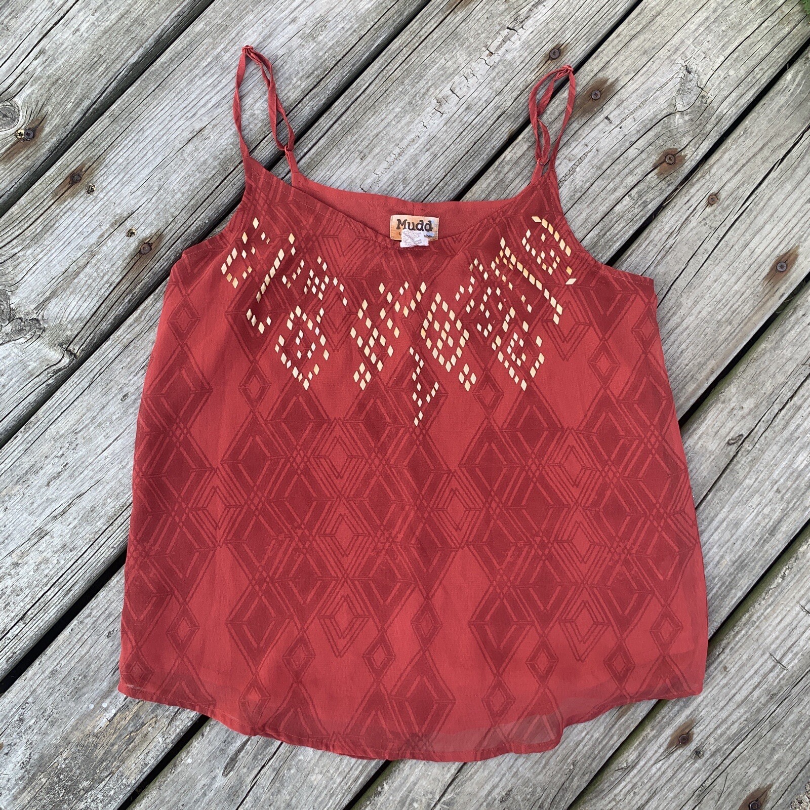Mudd Shirt Juniors Large Crop Thin Adjustable Strap Gold Diamond Embellished