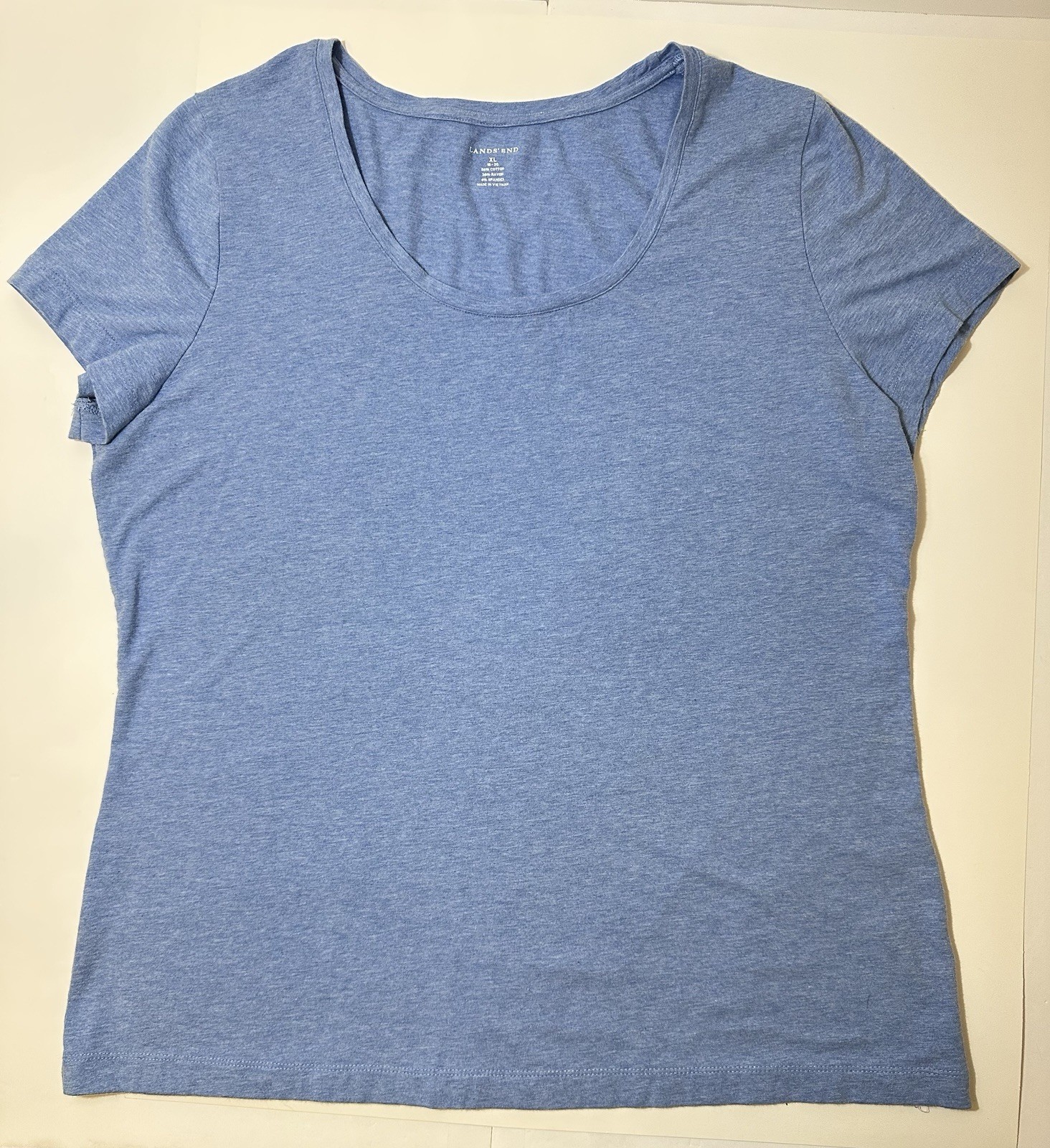 Lands’ End Women’s XL Triblend Short Sleeve Soft T-Shirt Light Sky Blue Heather