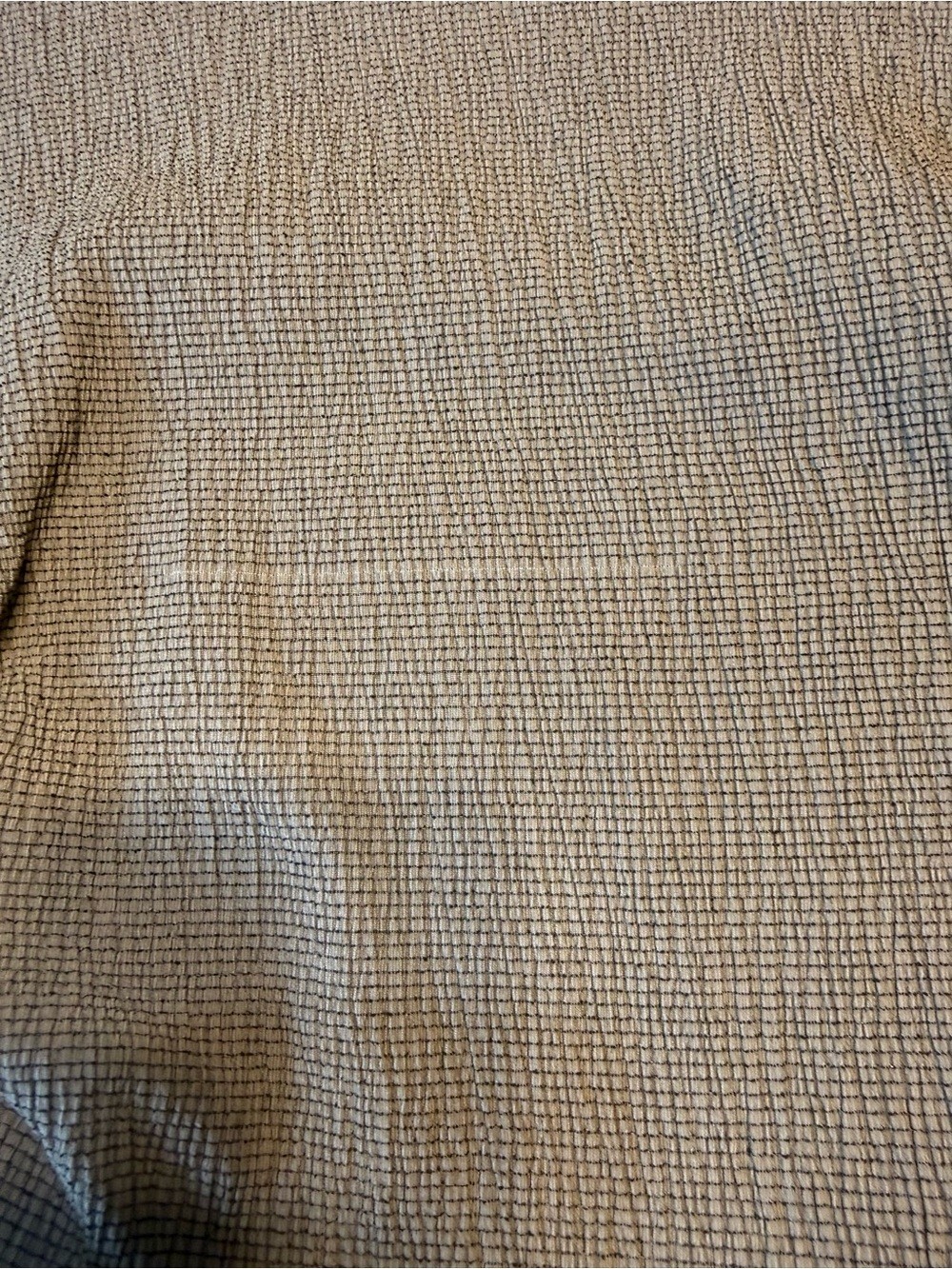 Zara Women’s M Textured Ruched Mock Neck Cap Sleeve Top Taupe Gray