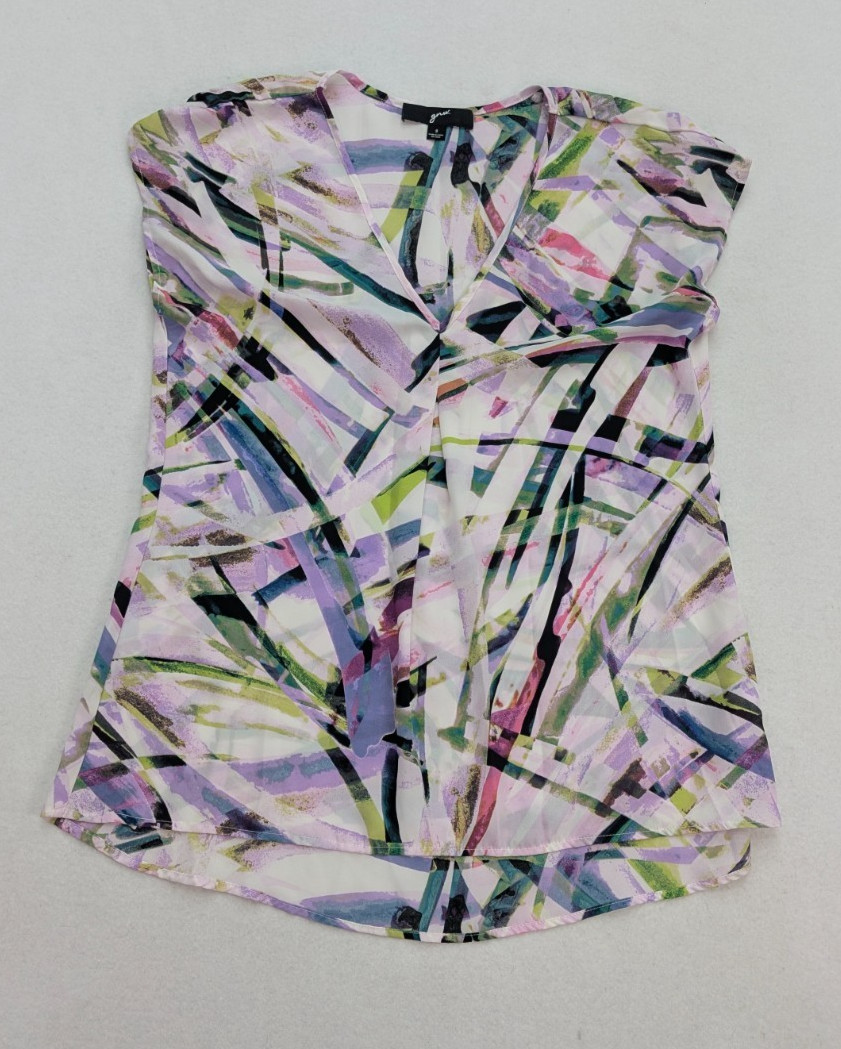 Gnu Women’s Top Size S Short Sleeve Silky Textured Blouse