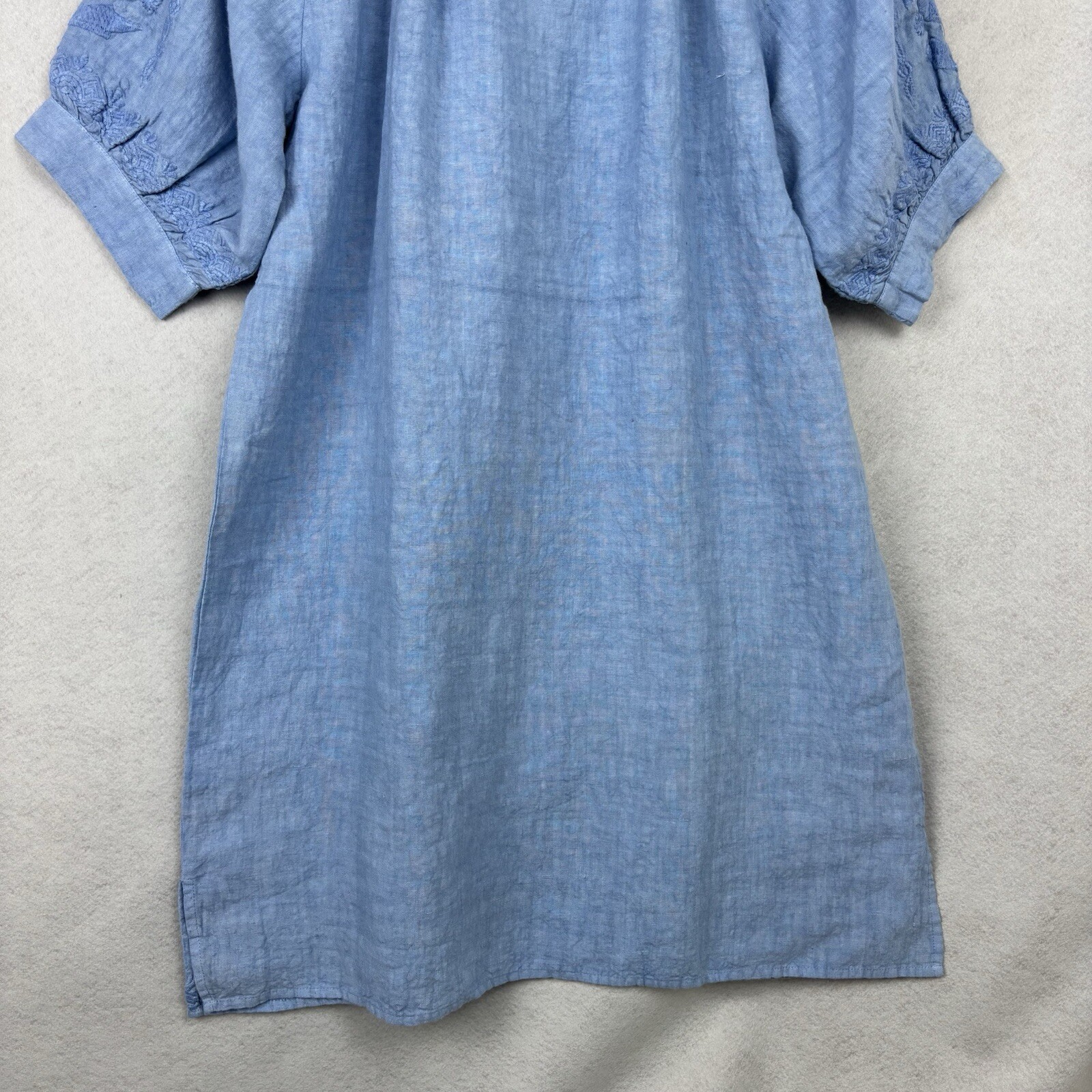 NWT Kyla Seo Caite Sz S 100% Linen Dress Tunic Blue Women Costal Beach Resort