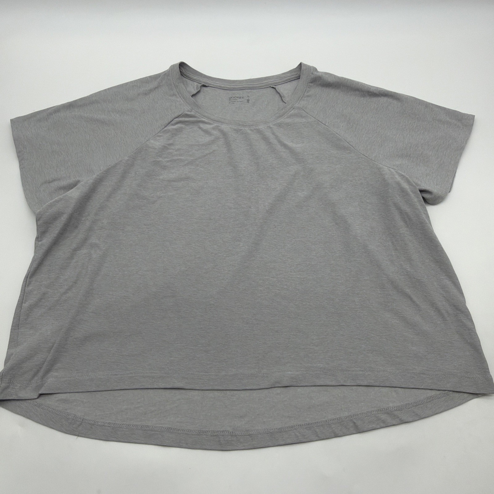 Jockey T-shirt Women XL Gray Solid Logo .#39483