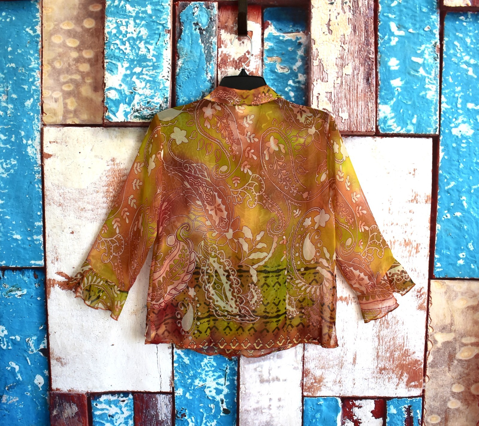Women’s Nicola Floral Blouse Long Sleeve Transparent SMALL Multicolor