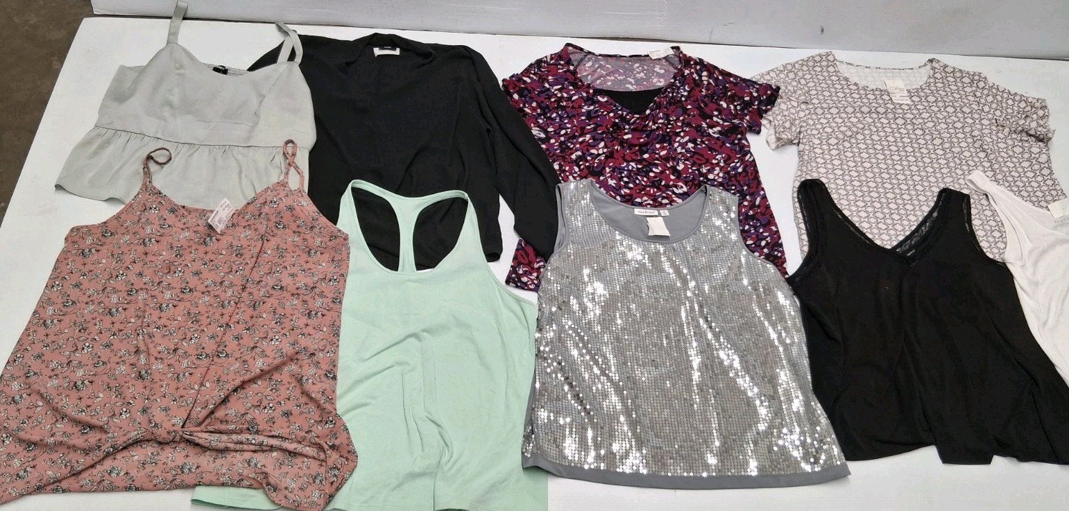 9 Pc Women’s Short Sleeve Shirt & Tank Top Lot Size xL Torrid Express Mossimo