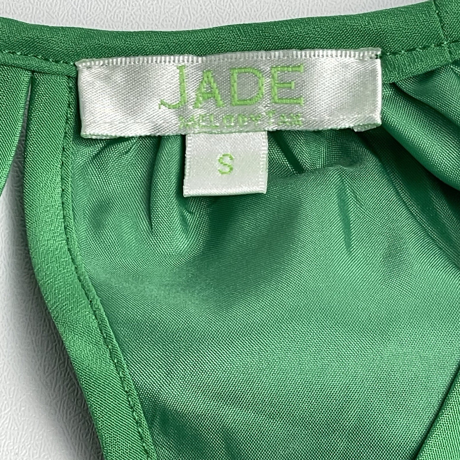 Jade Melody Tam Womens Small Lined Halter Tank Blouse Green Boho Medallion