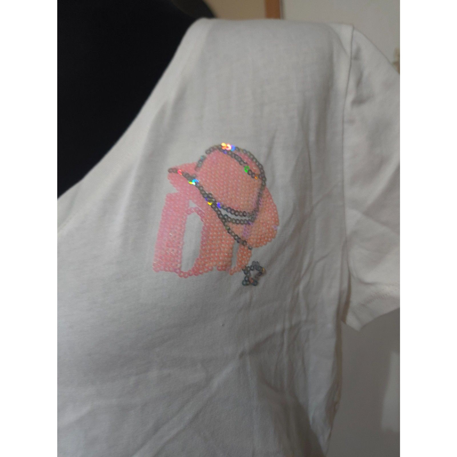 NWT Blue B Collection “Bride’s Last Ride” Sequin Cowgirl Boots Tee – Large