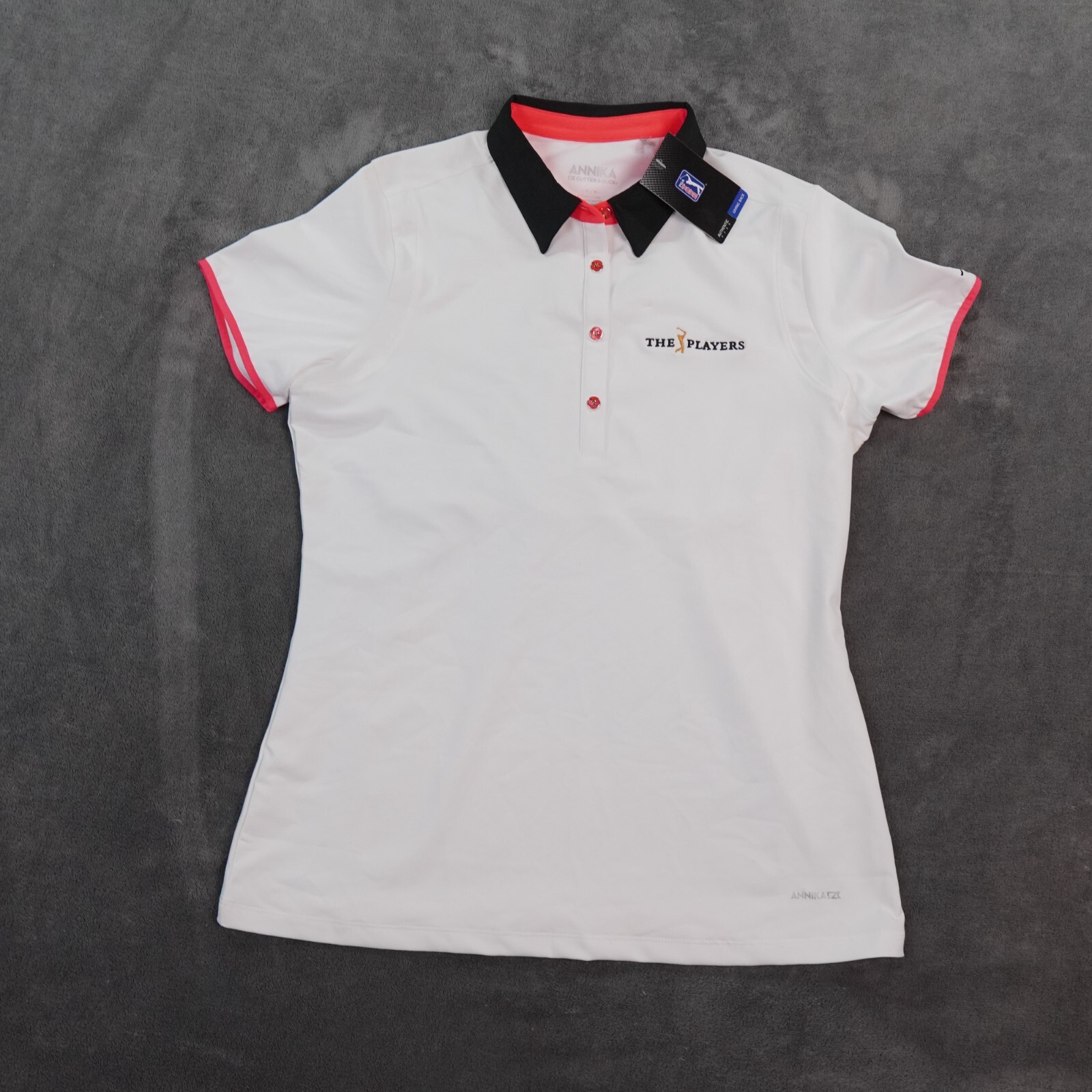 Cutter Buck Annika Shirt Womens Medium White CB DryTec Polo UPF 50 TPC Sawgrass