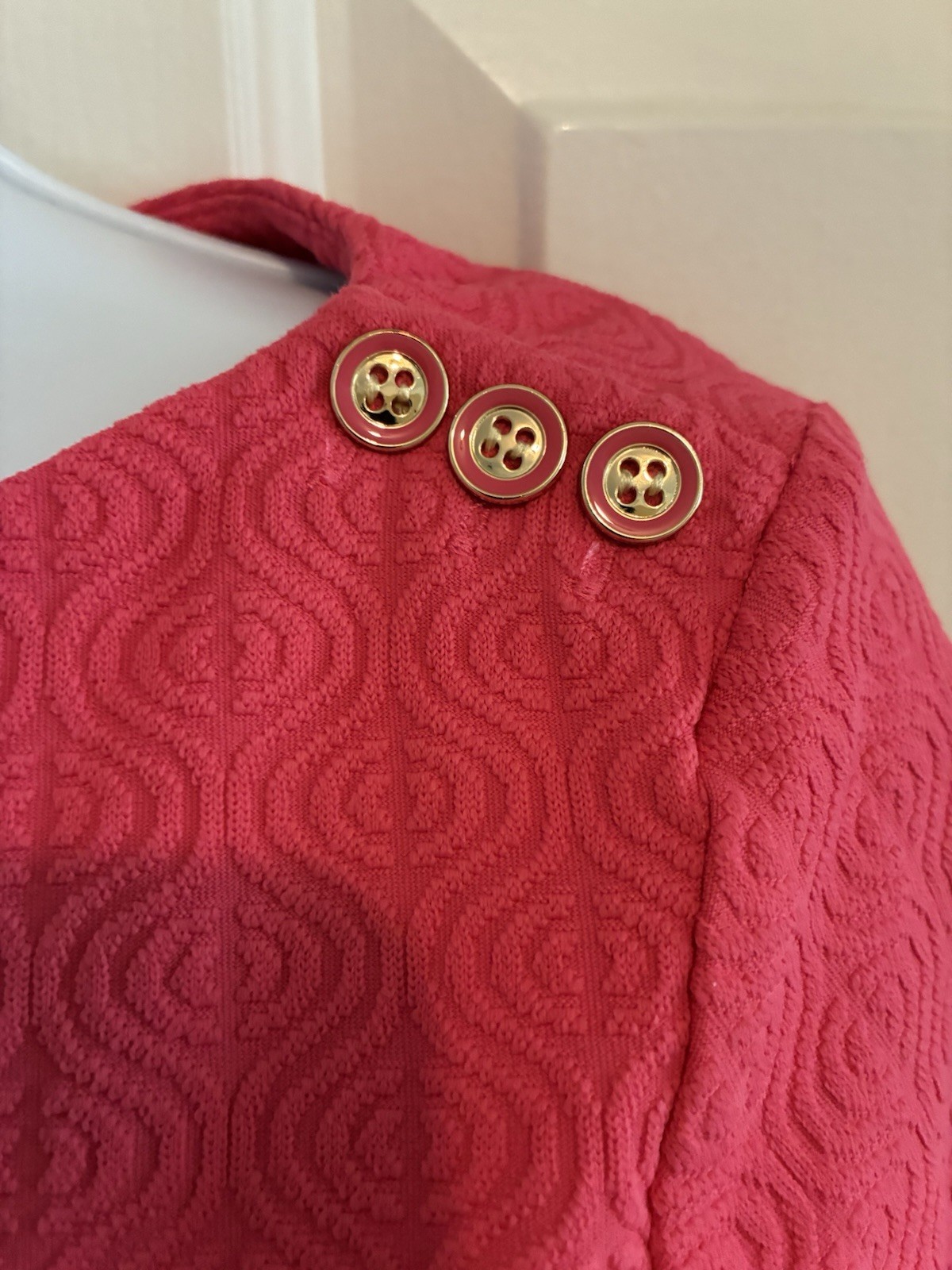 J. McLaughlin Coral Pink Boat Neck Top, XS, 3/4 sleeves