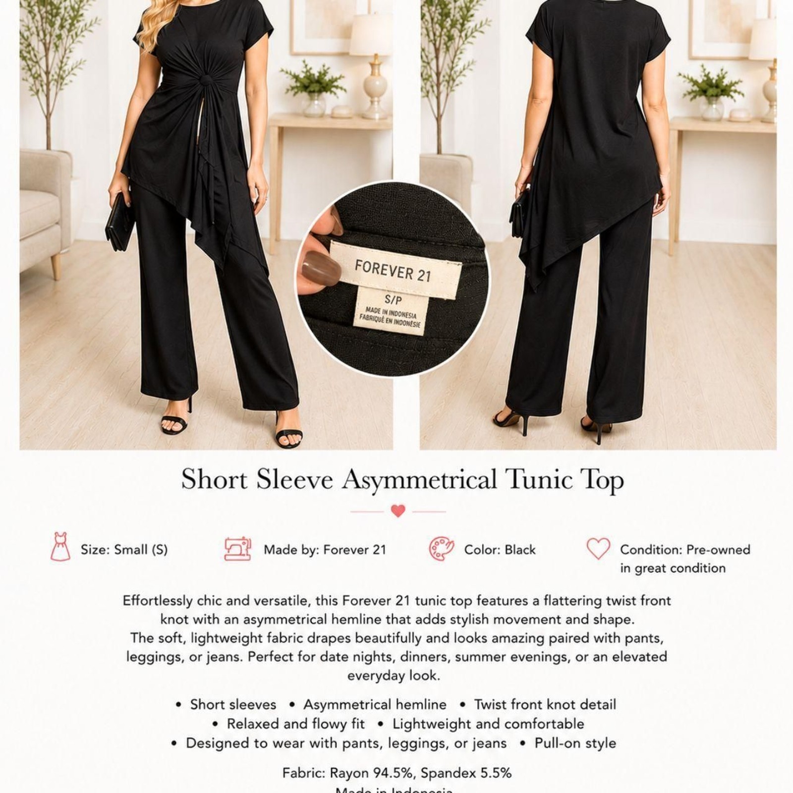 Forever-21 Women’s Black Blouse