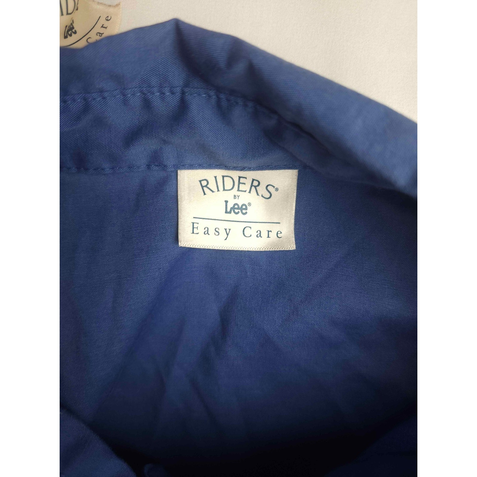 Riders by Lee Easy Care Button Down Shirt Bundle 2X XXL Blue Striped 3/4 Sleeve