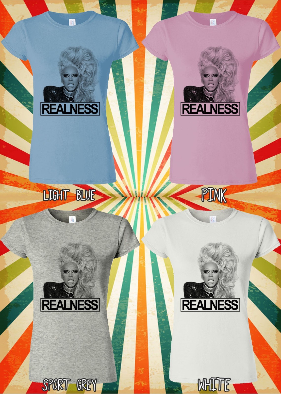 RuPaul Realness Drag LGBTI Men Women Vest Tank Top Unisex T Shirt 1990