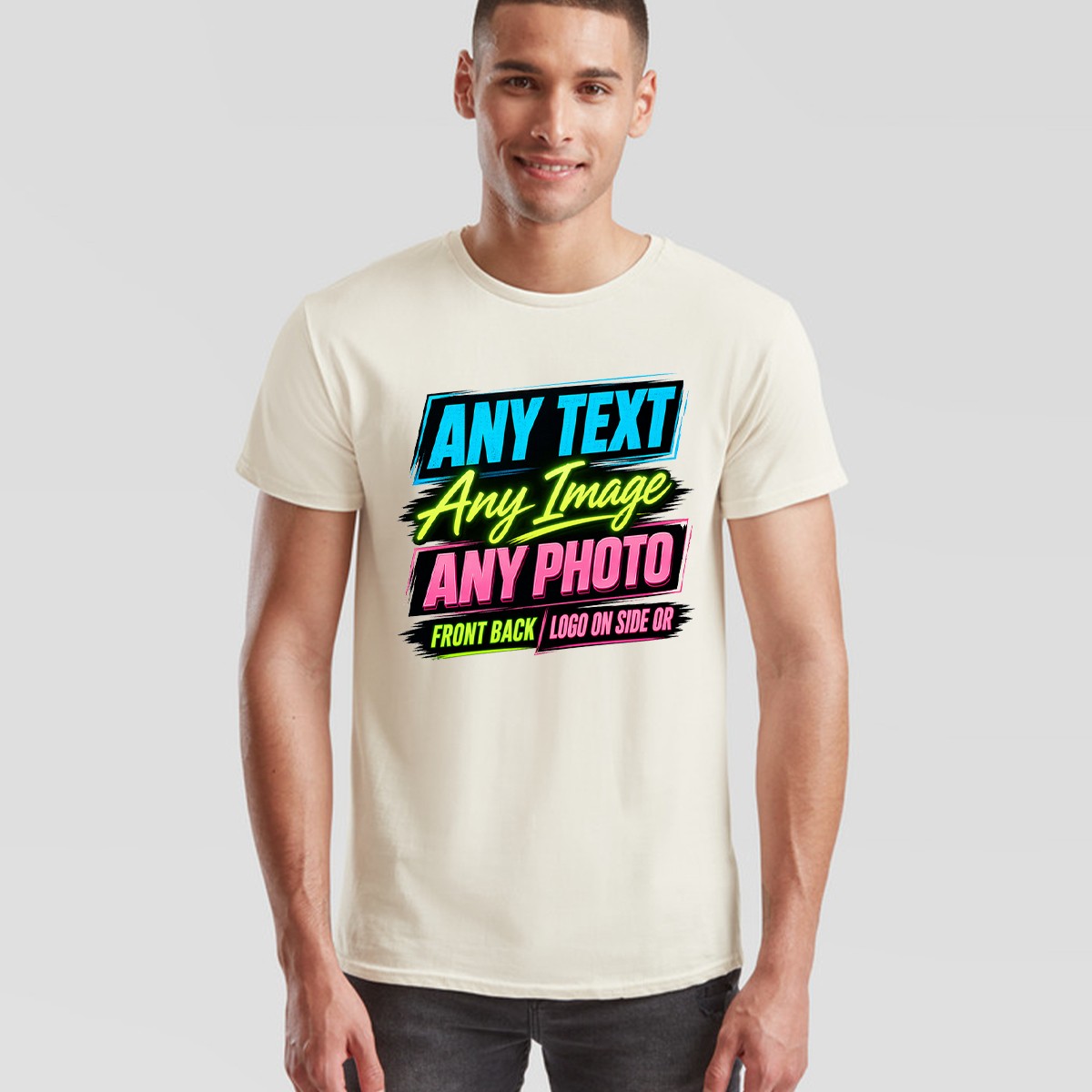 Personalised Unisex T Shirt UK Custom Print With Any Text Photo Design Your Own