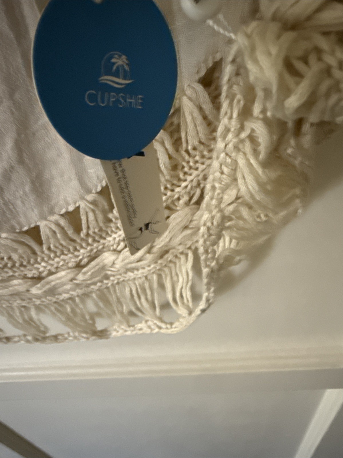 NWT Cupshe Cream Ivory Crochet Boho Festival Coachella Top Coverup OS