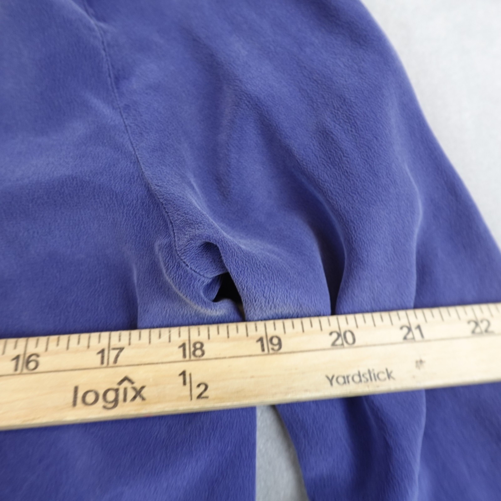 Paul Smith Black Blouse Womens 42 Blue Shirt Silk Blend Long Sleeve Button Up