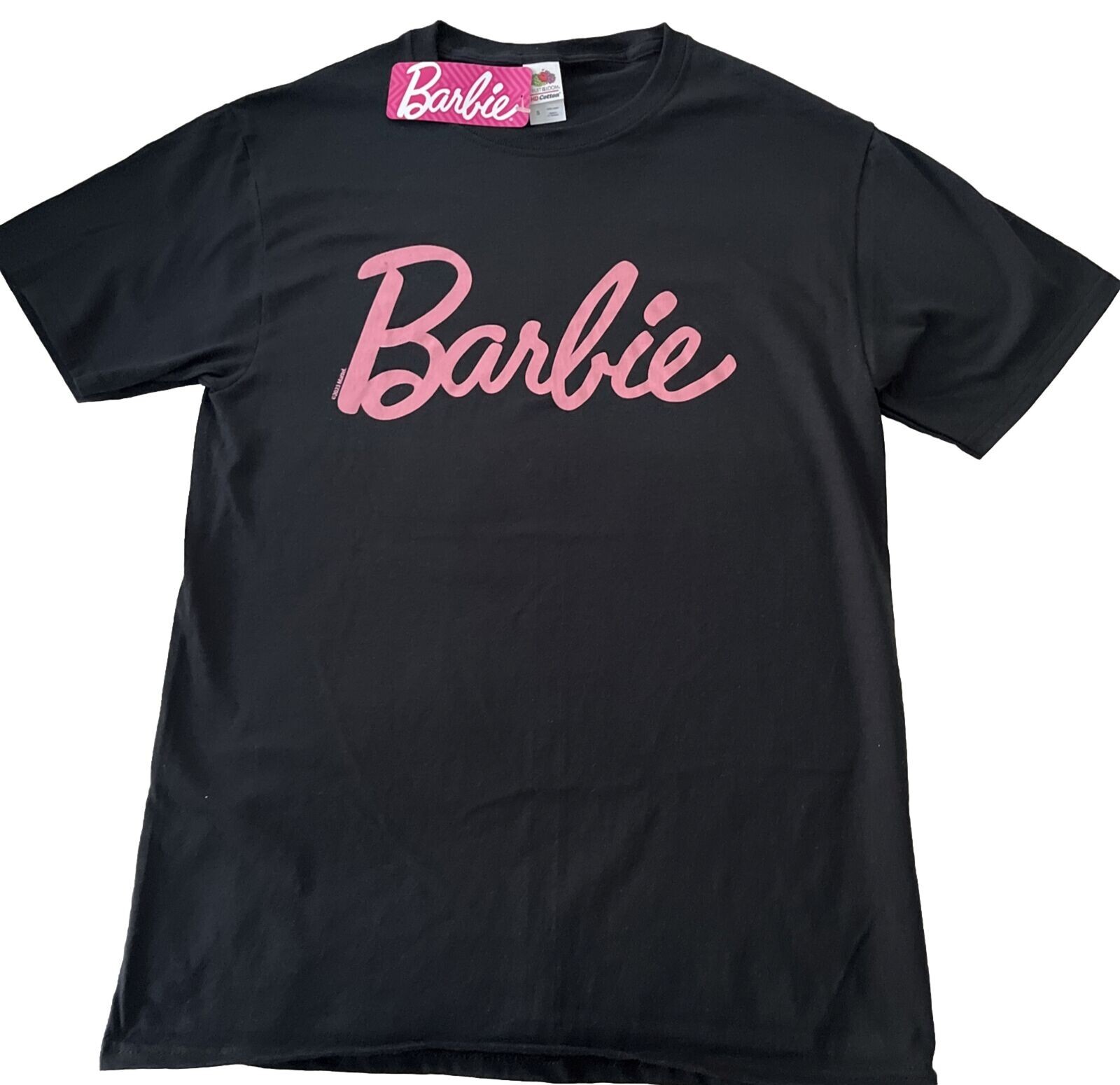 Fruit Of The Loom – Barbie Logo Women’s Black T-Shirt – Size L