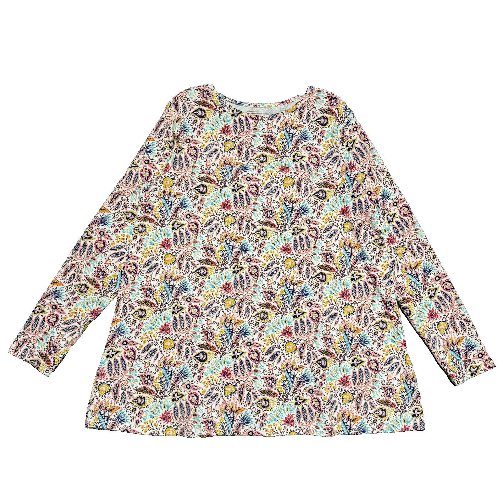 Coolibar Boho Paisley Sun Protection T-Shirt Womens L Boho Grandmacore Festival
