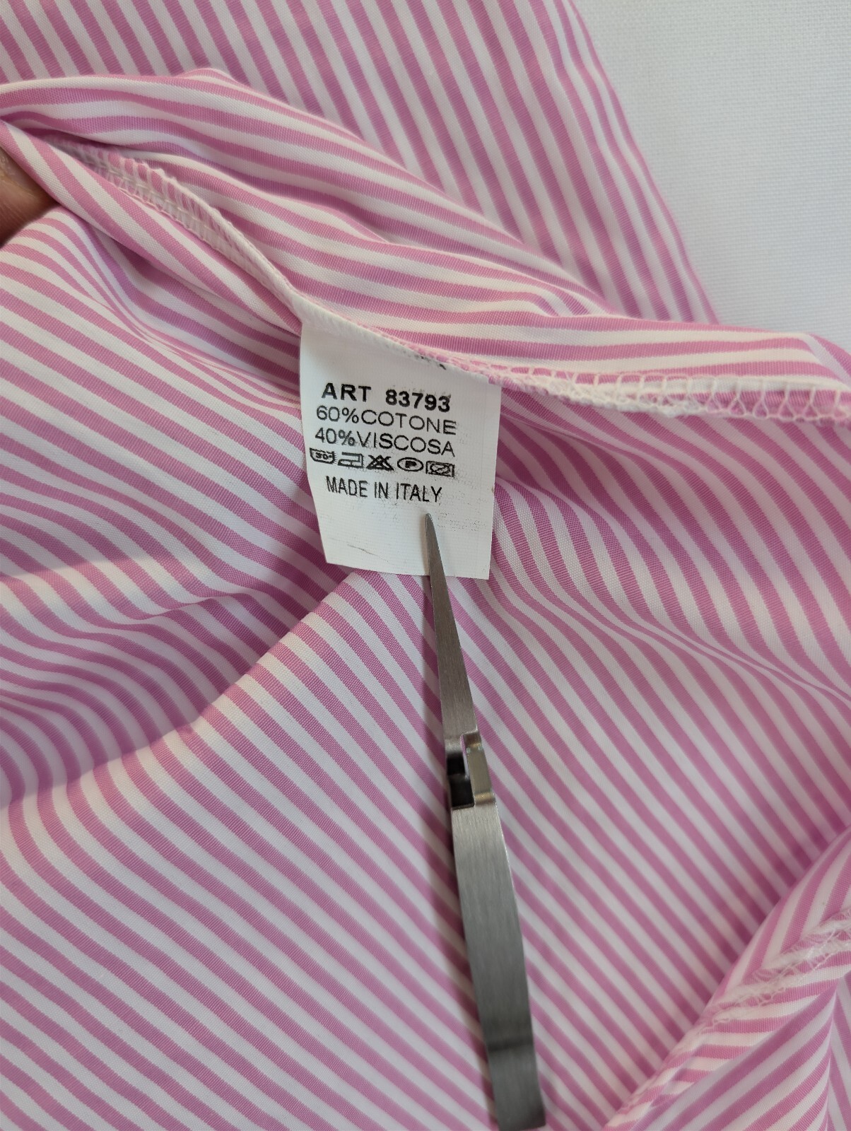 Made in Italy Pink Striped Cotton Pocketed Tunic Shirt Dress UK Size 22-26