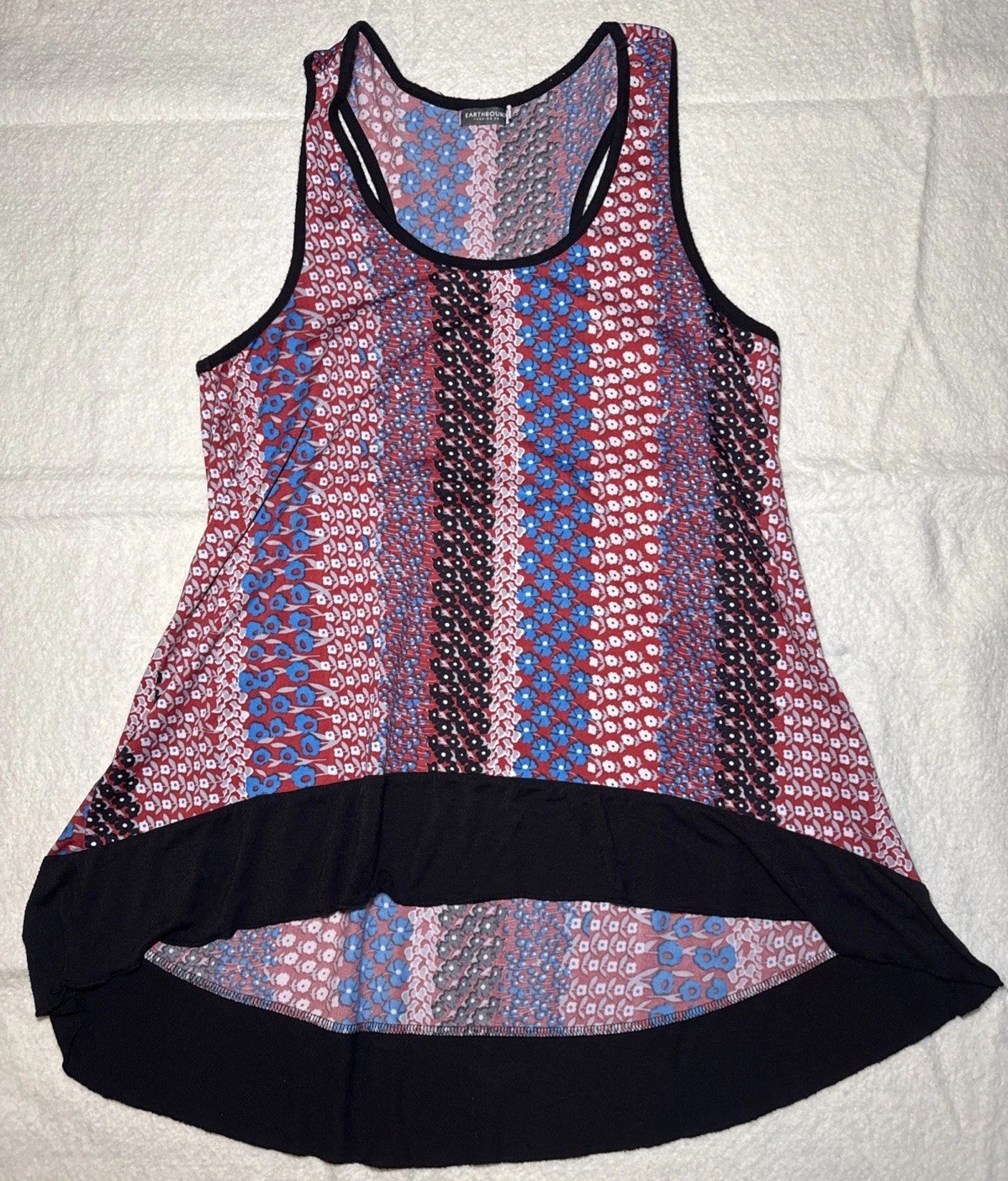 Earthbound Trading Co Womens Multicolor Pattern Sleeveless Tank Top Size Large